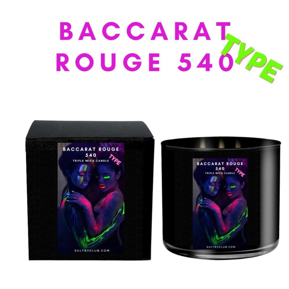 BACCARAT ROUGE 540 TYPE
 3 WICK VEGAN CANDLE
